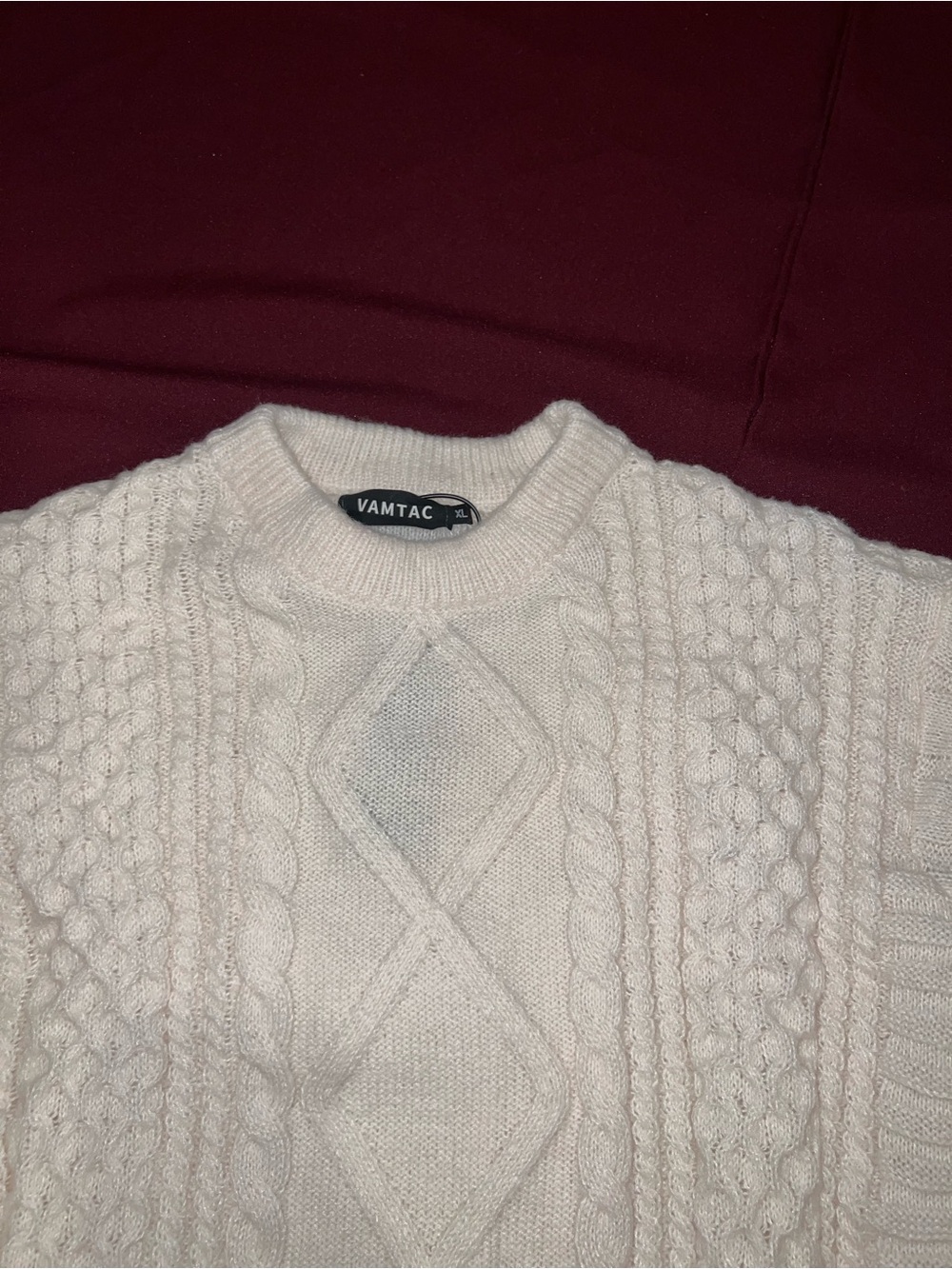 Vamtac Cream Cable Knit Sweater size XL